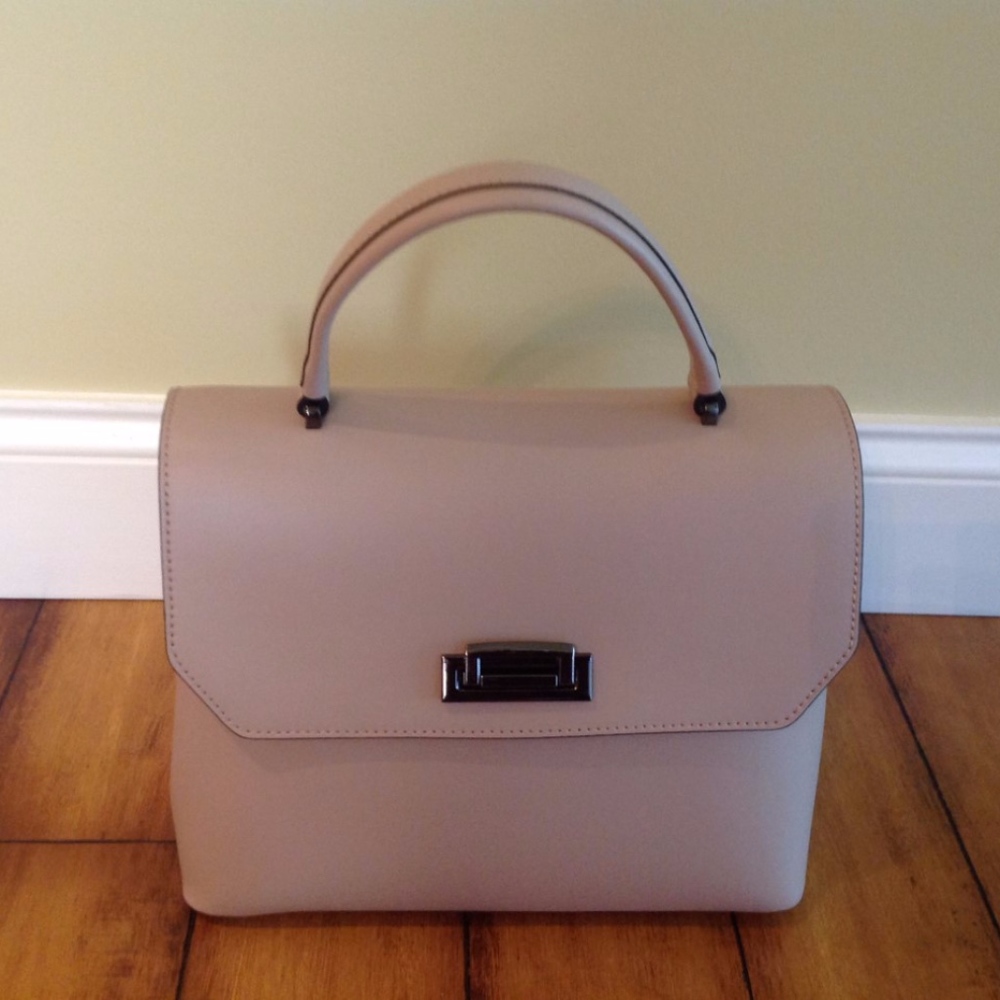 LeParmentier nude leather top handle bag